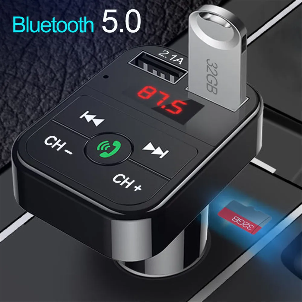 Bluetooth-compatible 5.0 Fm Car  Transmitter Wireless Audio