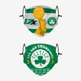 Boston Celtics Thematic Champions Adjustable 2 Pack Face Cover