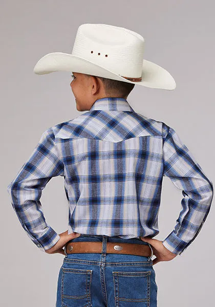 Boy's Navy Plaid by Roper~ Only Small, Medium