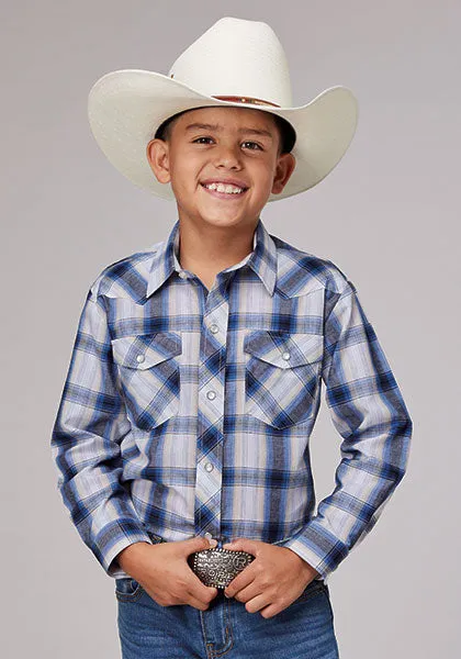 Boy's Navy Plaid by Roper~ Only Small, Medium