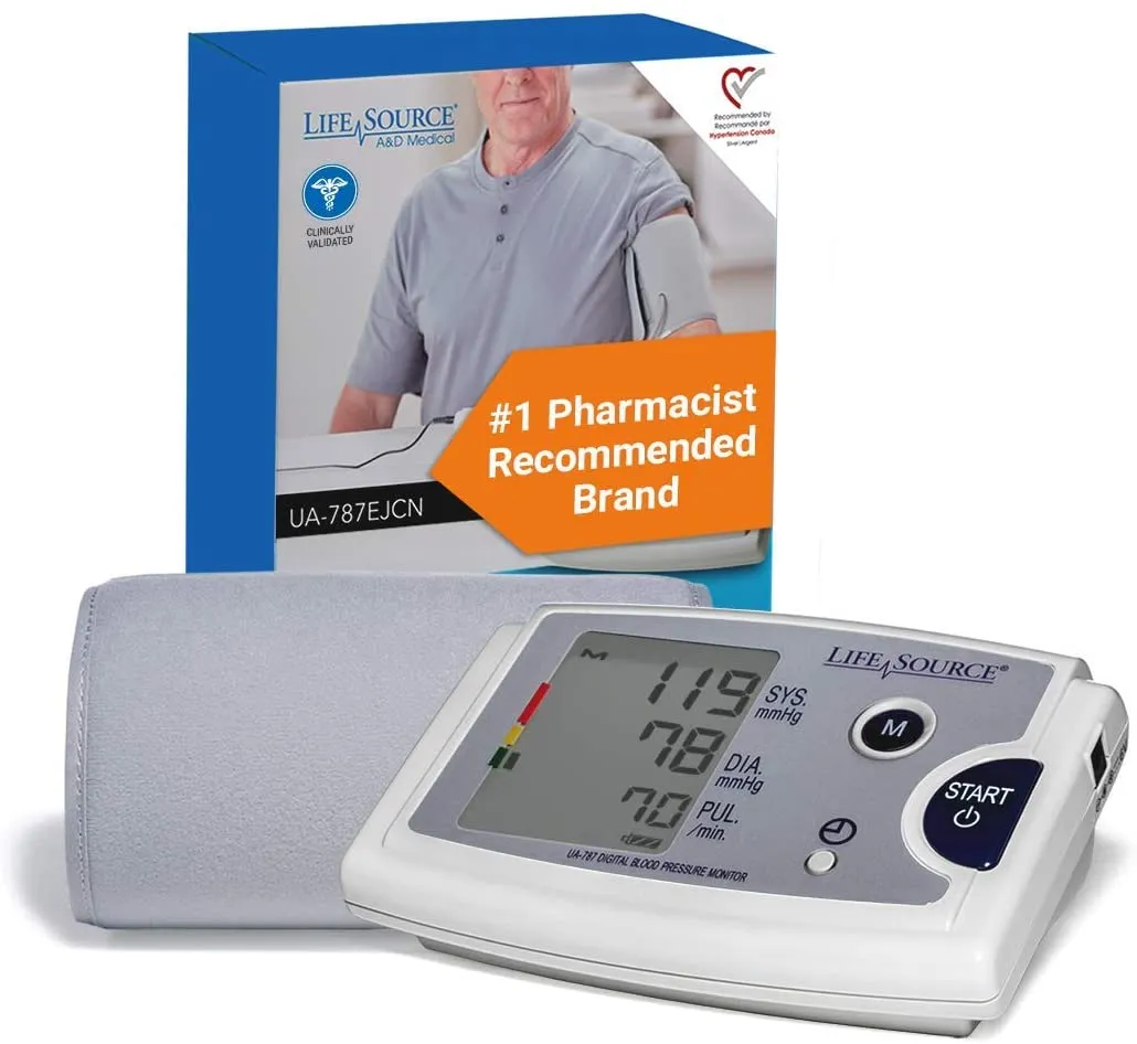 Brand new in box! LifeSource Premium Blood Pressure Monitor with Pre-Formed Upper Arm Cuff (UA-787EJCN) Retails $100 