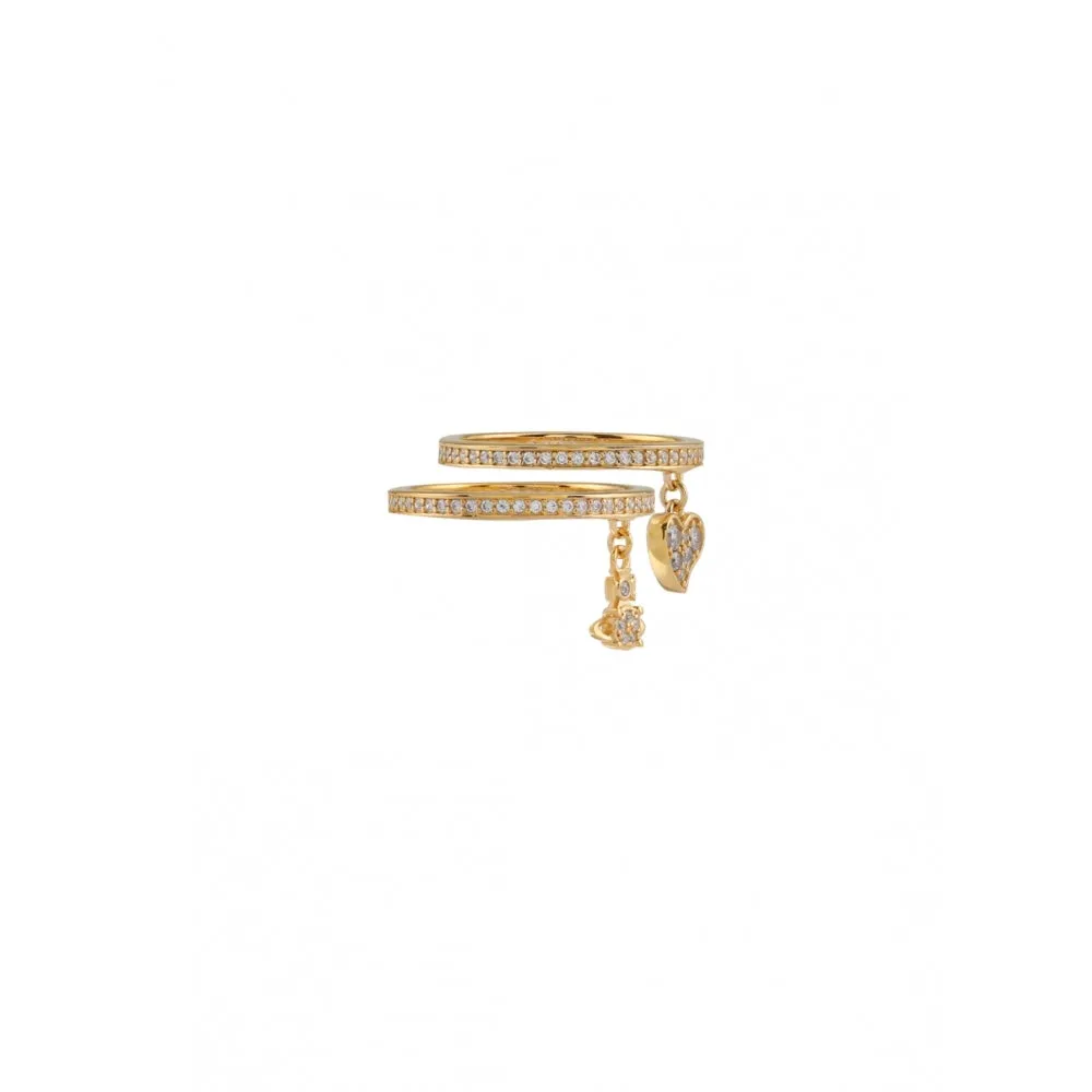 Brandita Heart & Orb Ring Set, Medium - Gold - 64020009-01R102-CN-M
