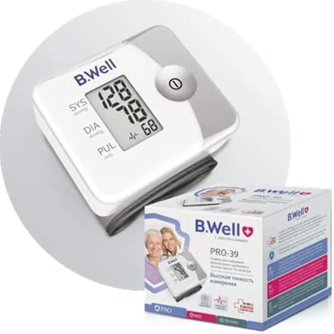 B.Well PRO-39 Wrist Blood Pressure Monitor with Portable Travel Storage Case