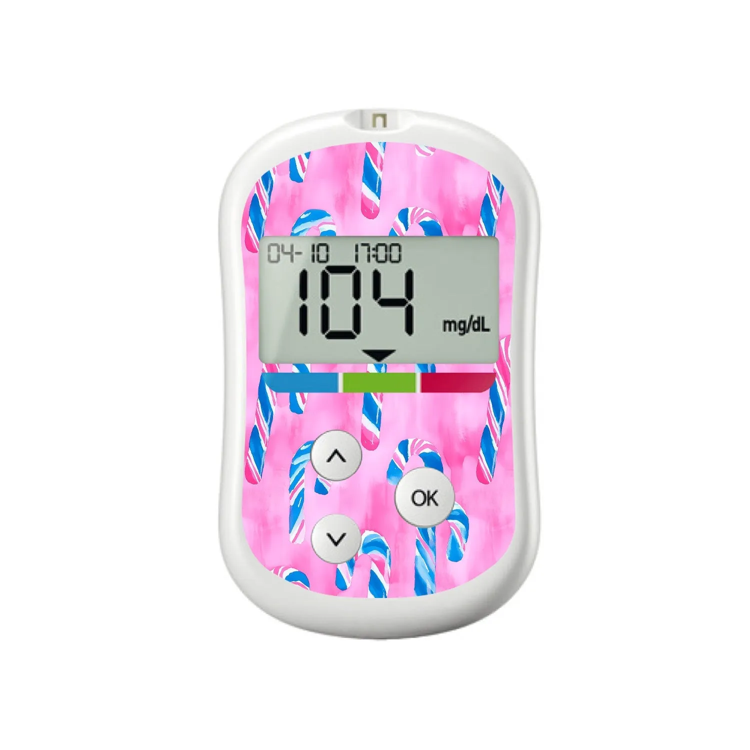Candy Canes Sticker for OneTouch Verio Flex Glucometer