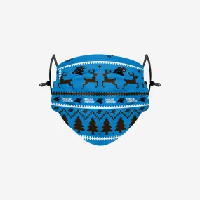 Carolina Panthers Wordmark Holiday Adjustable Face Cover