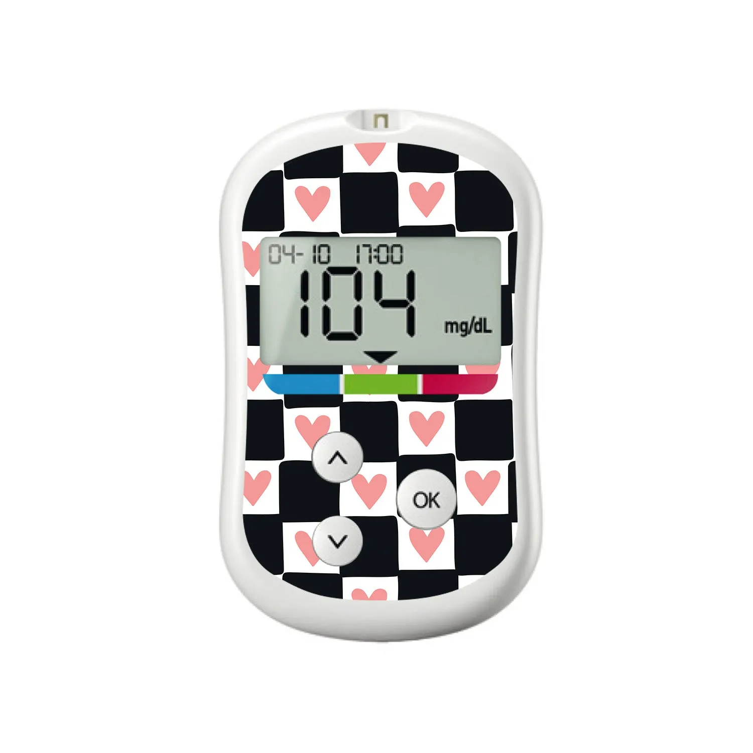 Checkered Hearts for OneTouch Verio Flex Glucometer