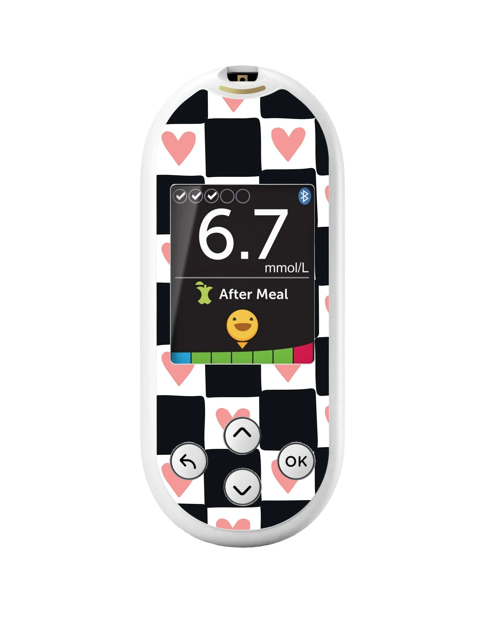 Checkered Hearts for OneTouch Verio Reflect Glucometer