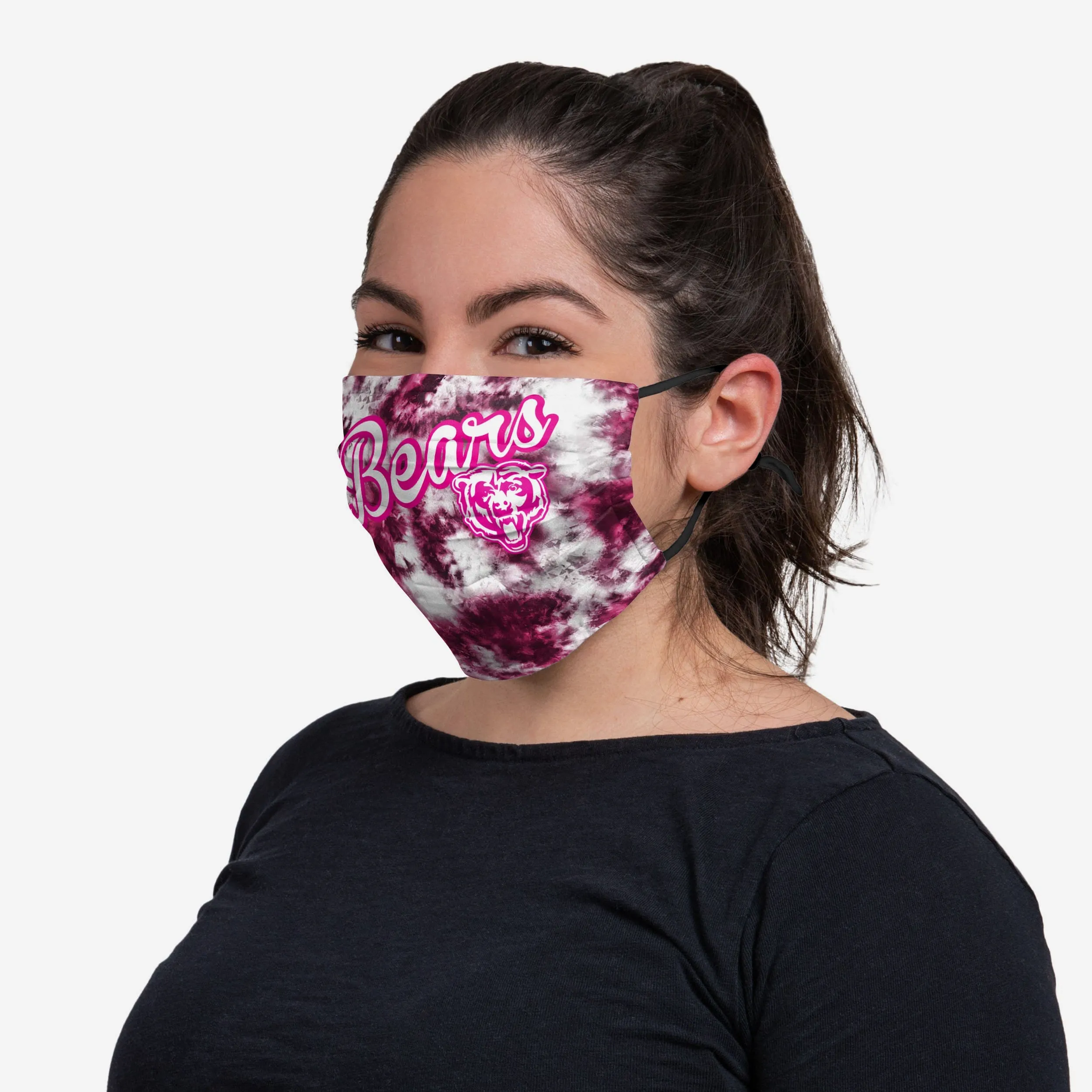 Chicago Bears Pink Tie-Dye Adjustable Face Cover