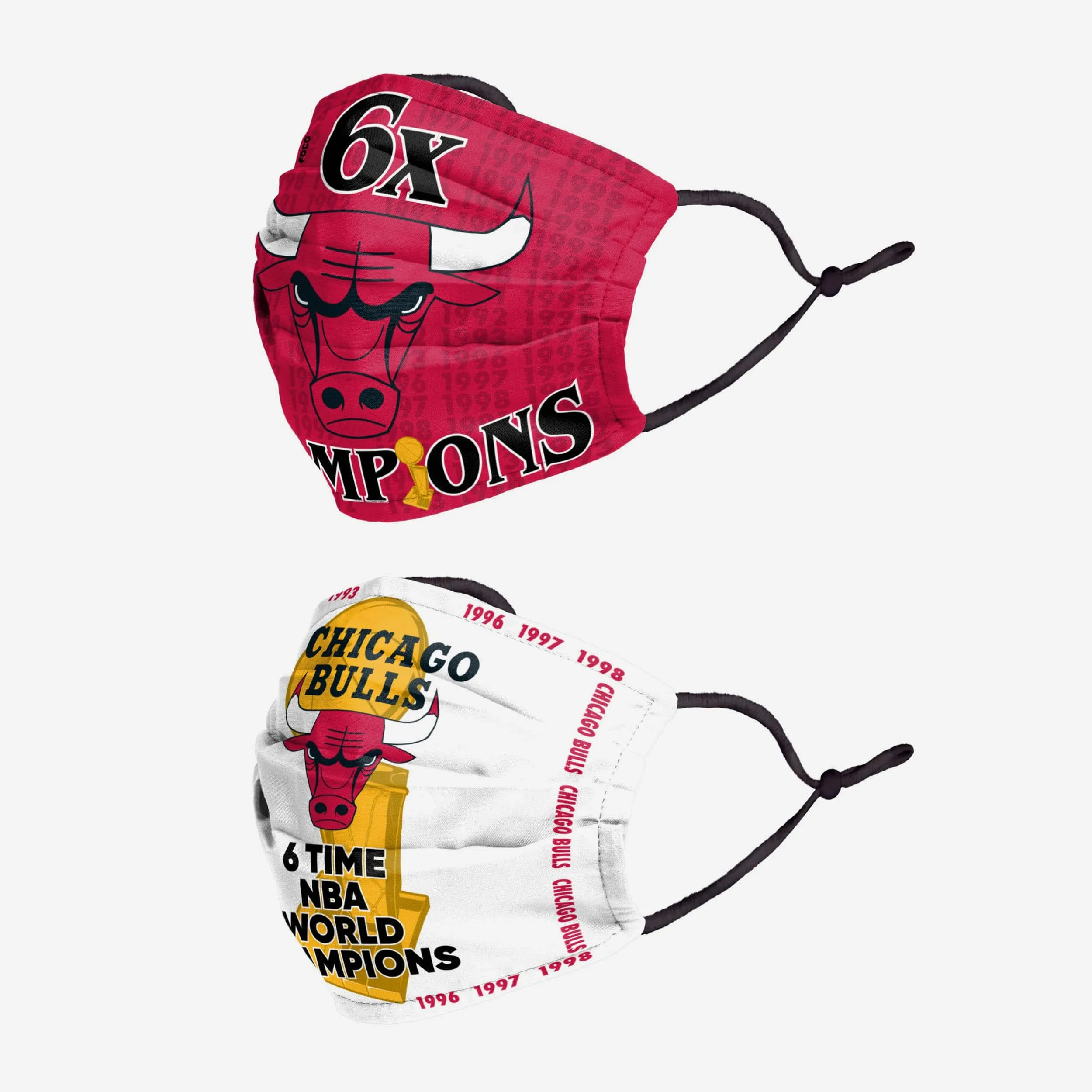 Chicago Bulls Thematic Champions Adjustable 2 Pack Face Cover