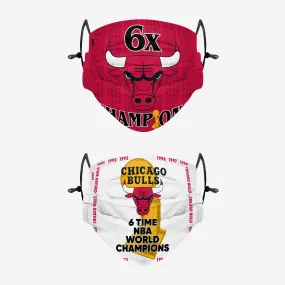 Chicago Bulls Thematic Champions Adjustable 2 Pack Face Cover