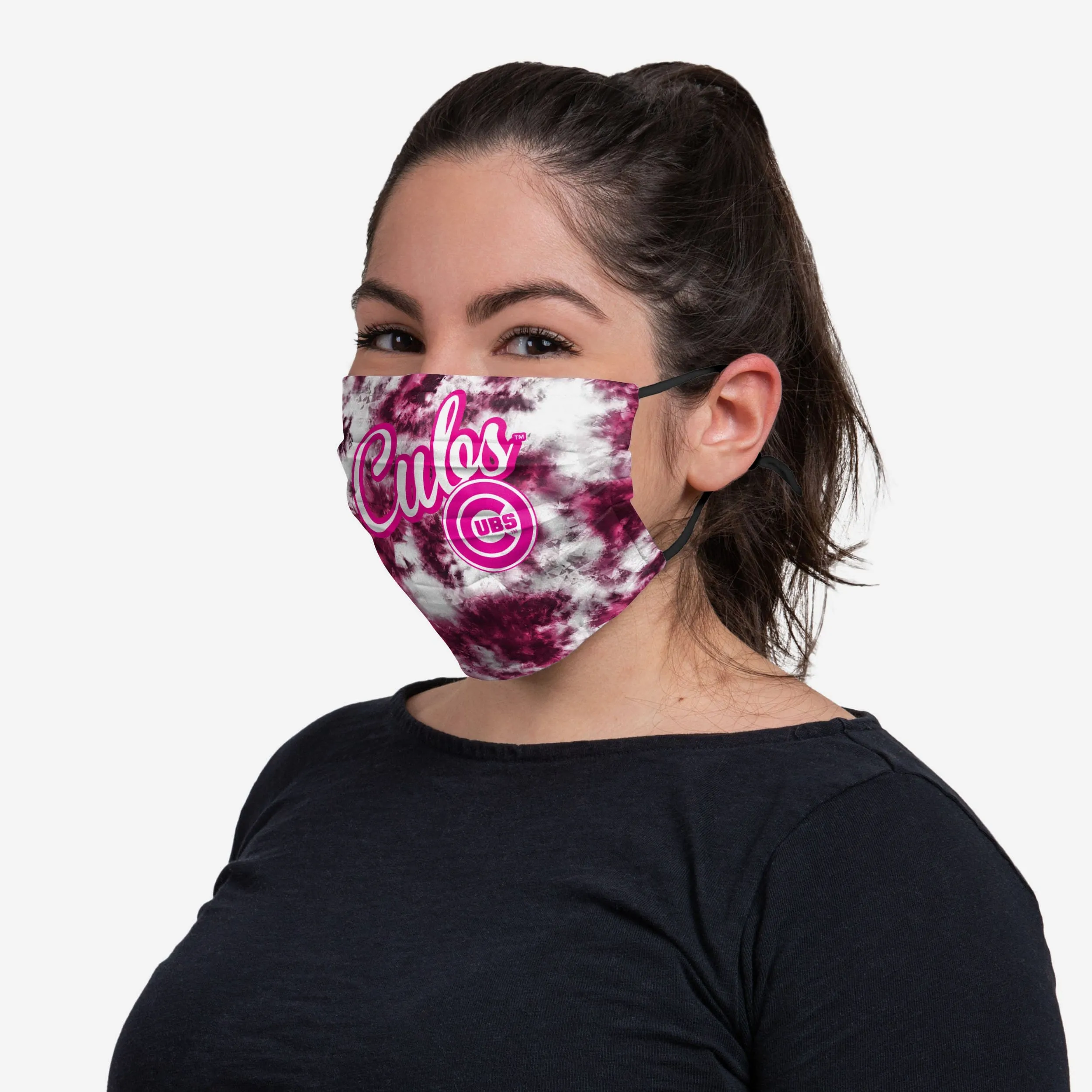 Chicago Cubs Pink Tie-Dye Adjustable Face Cover