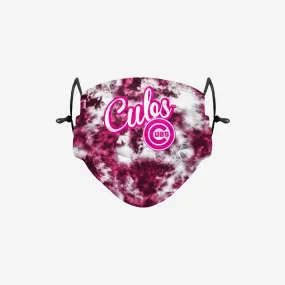Chicago Cubs Pink Tie-Dye Adjustable Face Cover