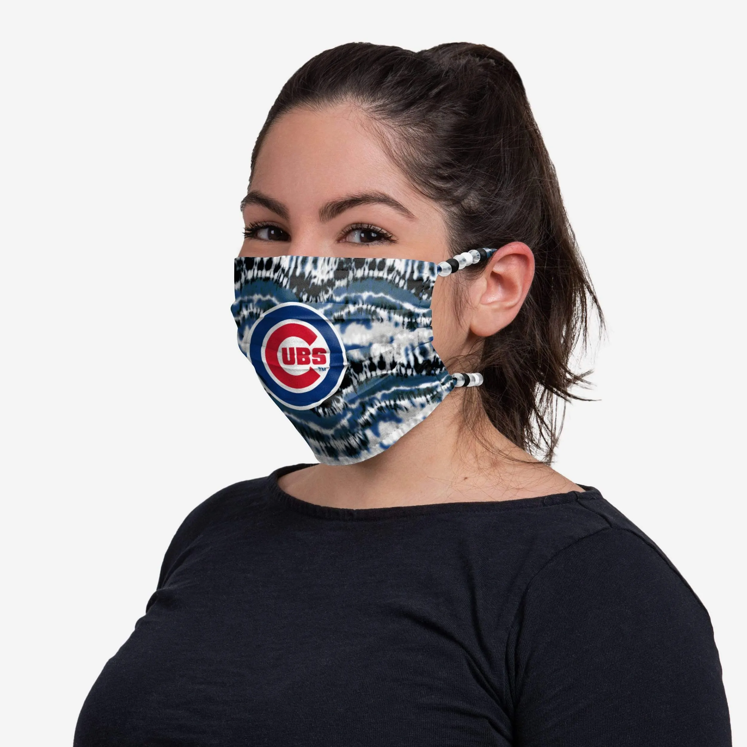 Chicago Cubs Tie-Dye Beaded Tie-Back Face Cover