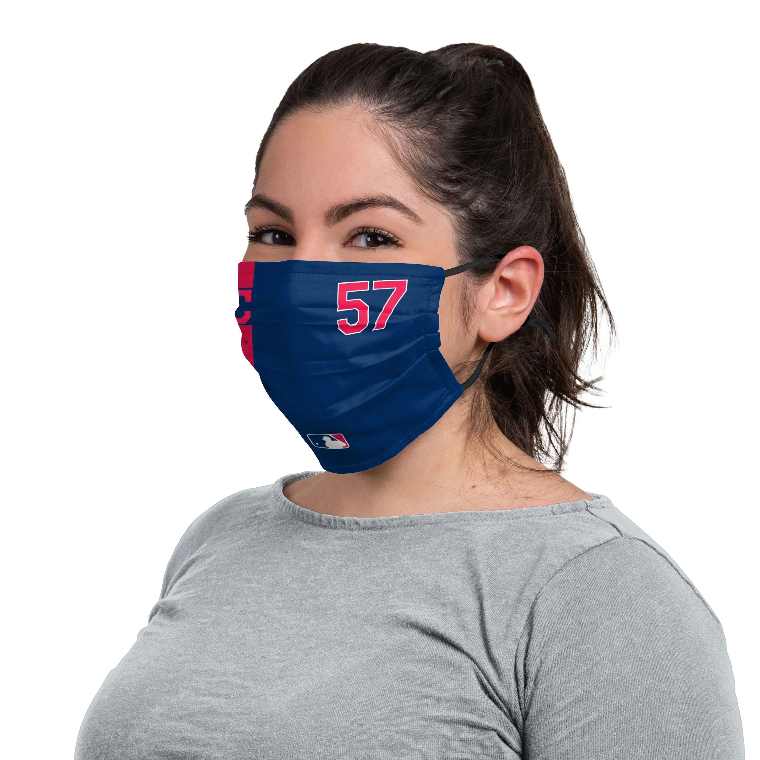 Cleveland Guardians MLB Shane Bieber On-Field Adjustable Navy Face Cover