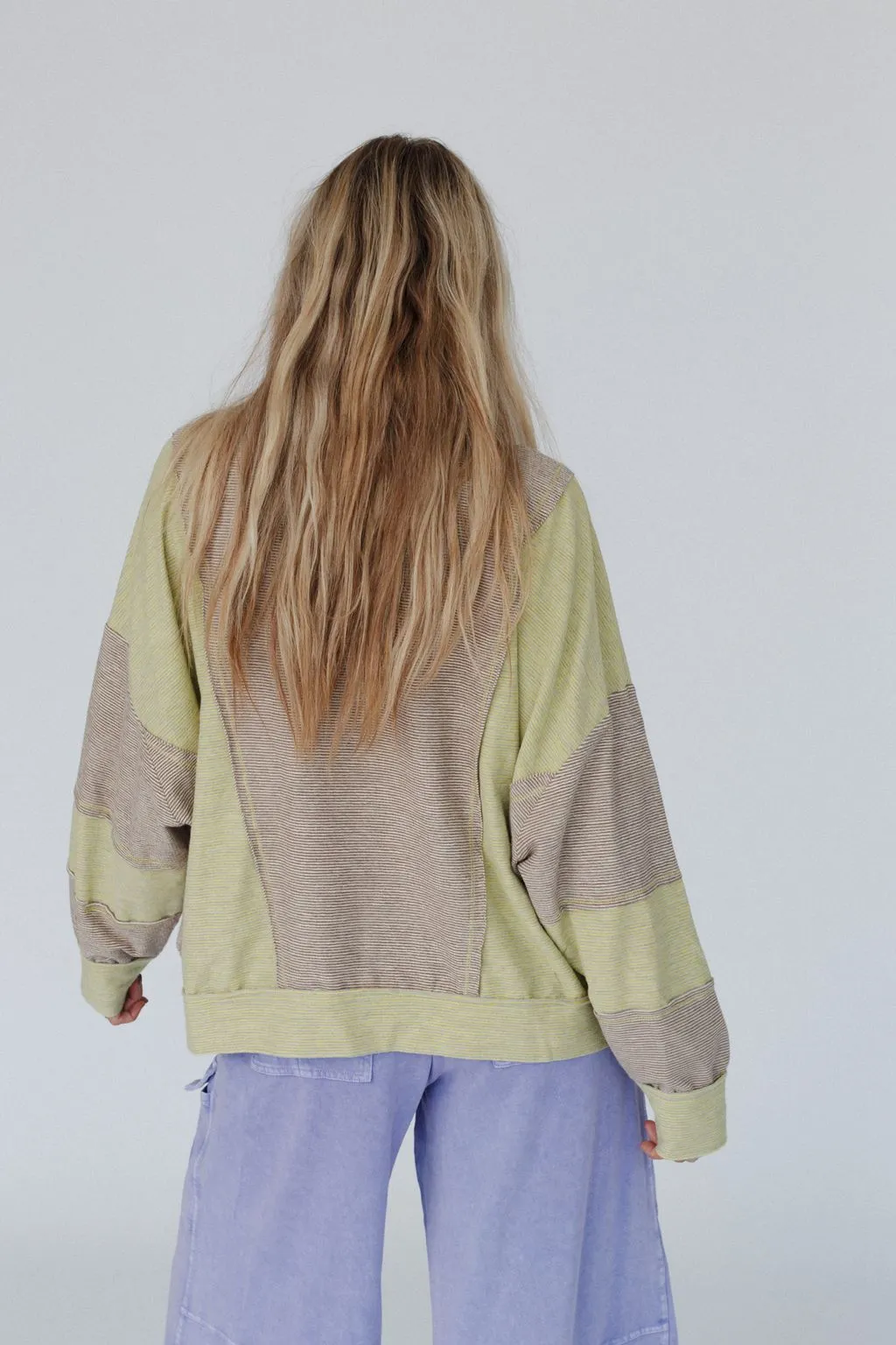 Cool Tones Color Block Top - Mocha