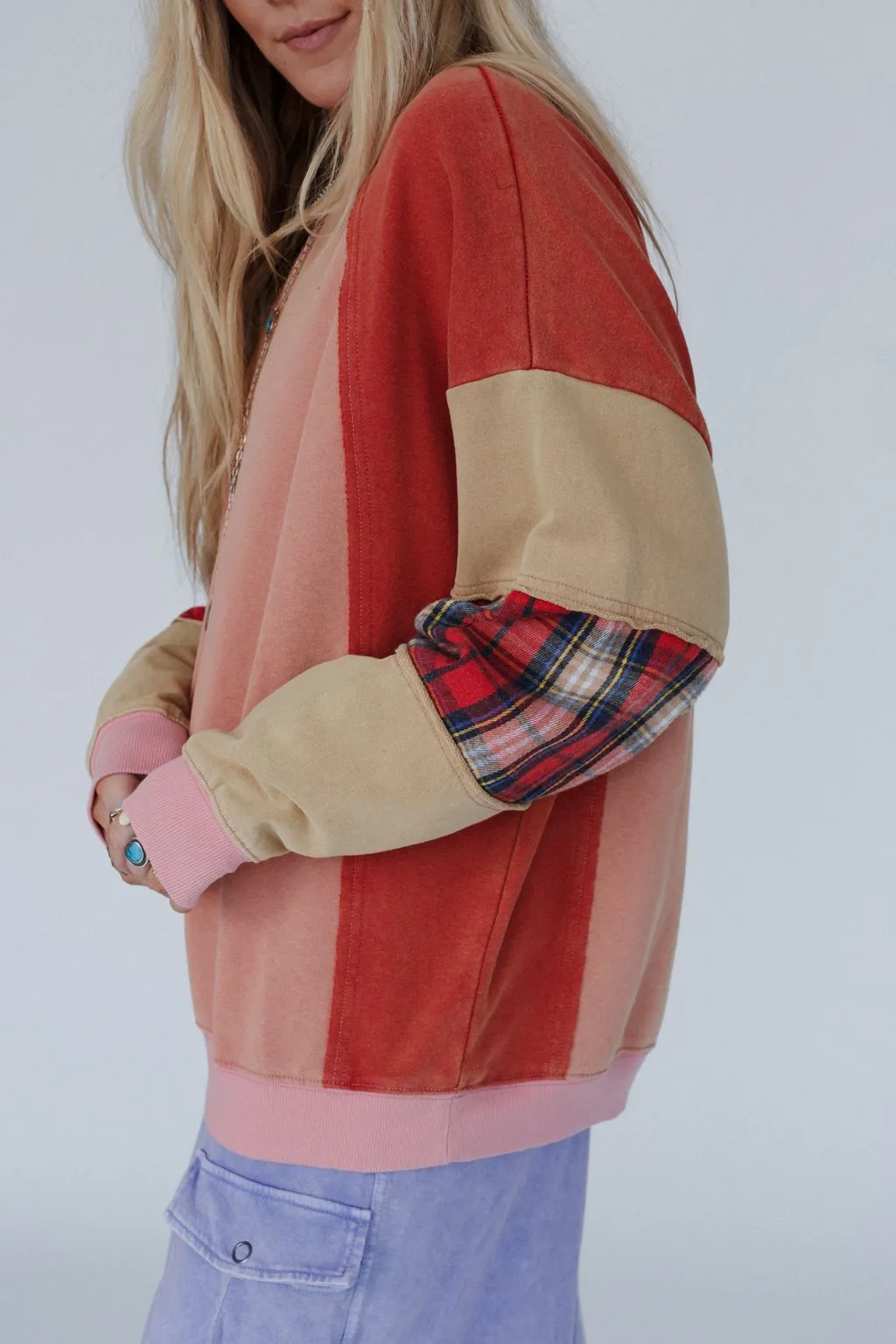 Country Club Color Block Top - Brick