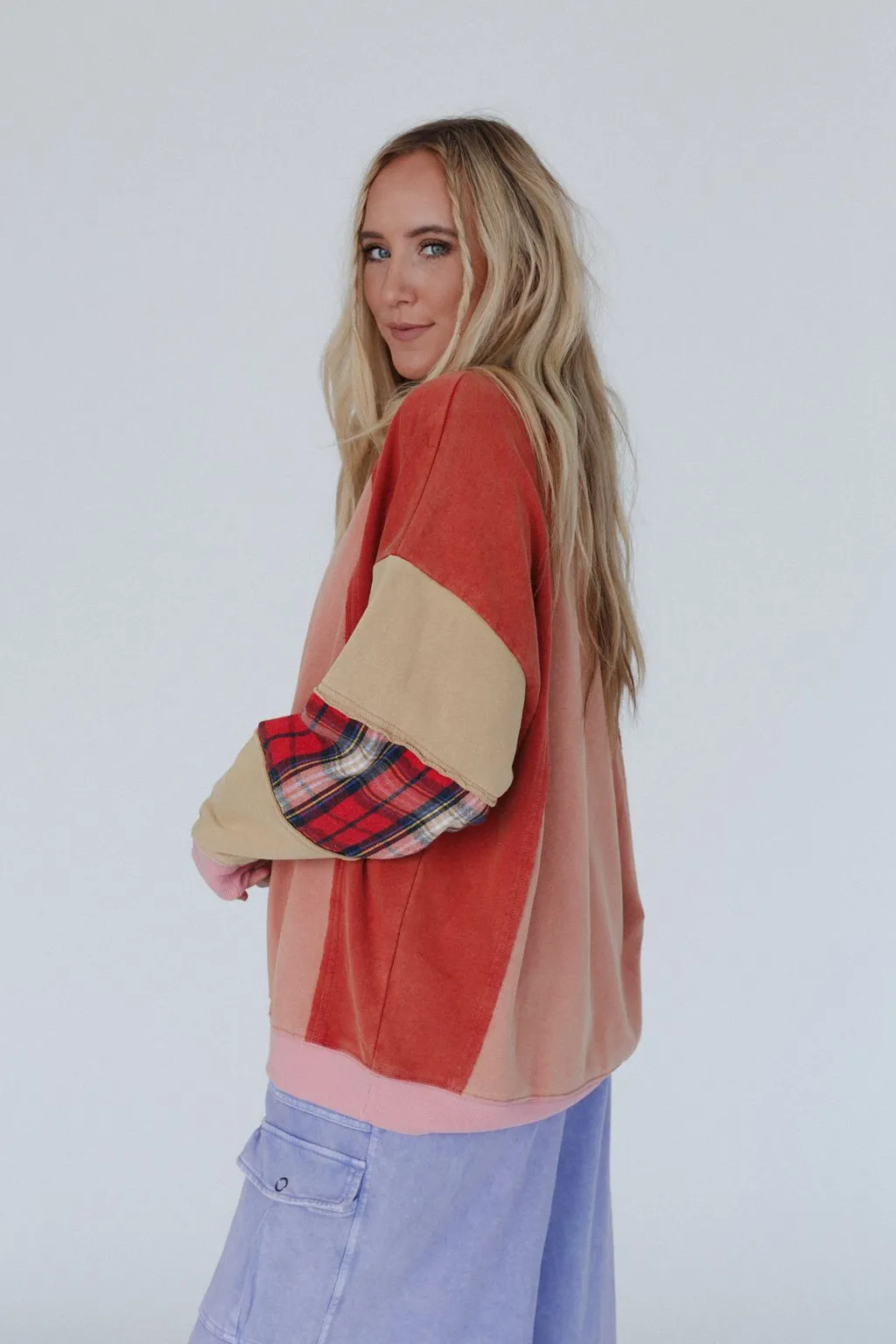 Country Club Color Block Top - Brick