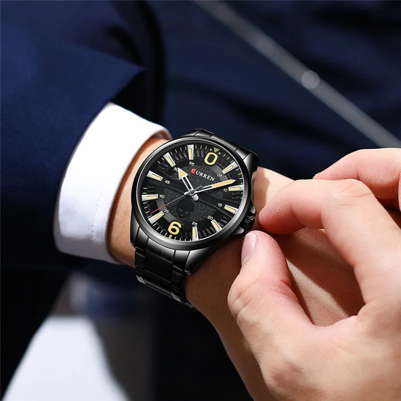 CURREN Original Brand Stainless Steel Band Wrist Watch For Men With Brand (Box & Bag)-8389
