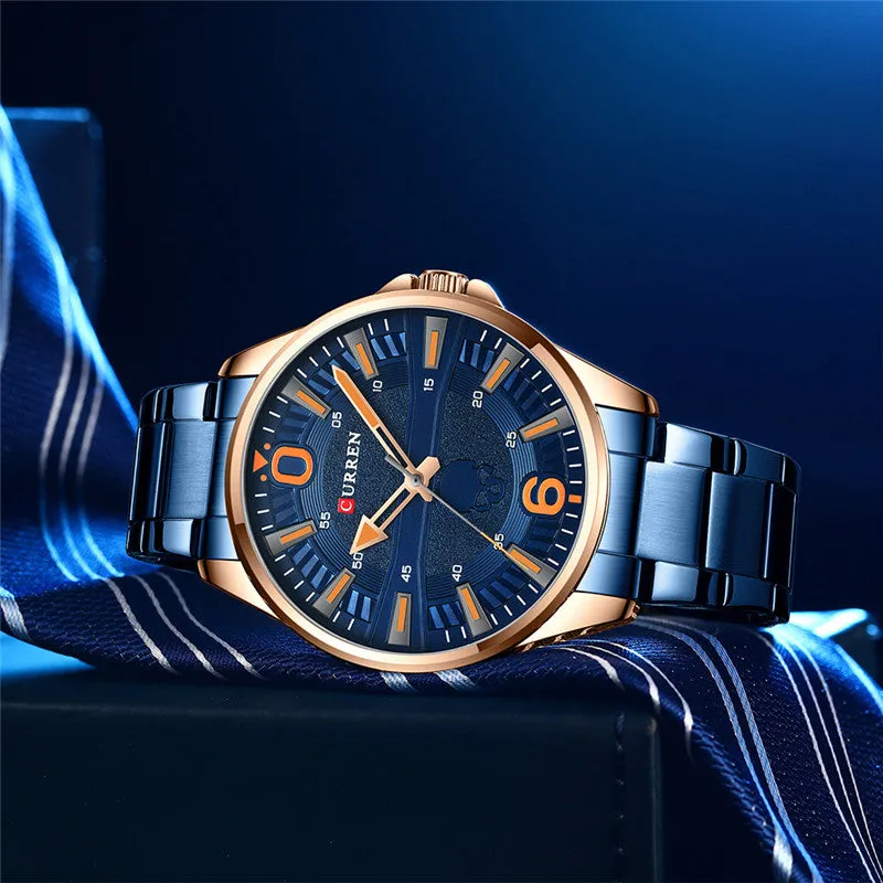 CURREN Original Brand Stainless Steel Band Wrist Watch For Men With Brand (Box & Bag)-8389
