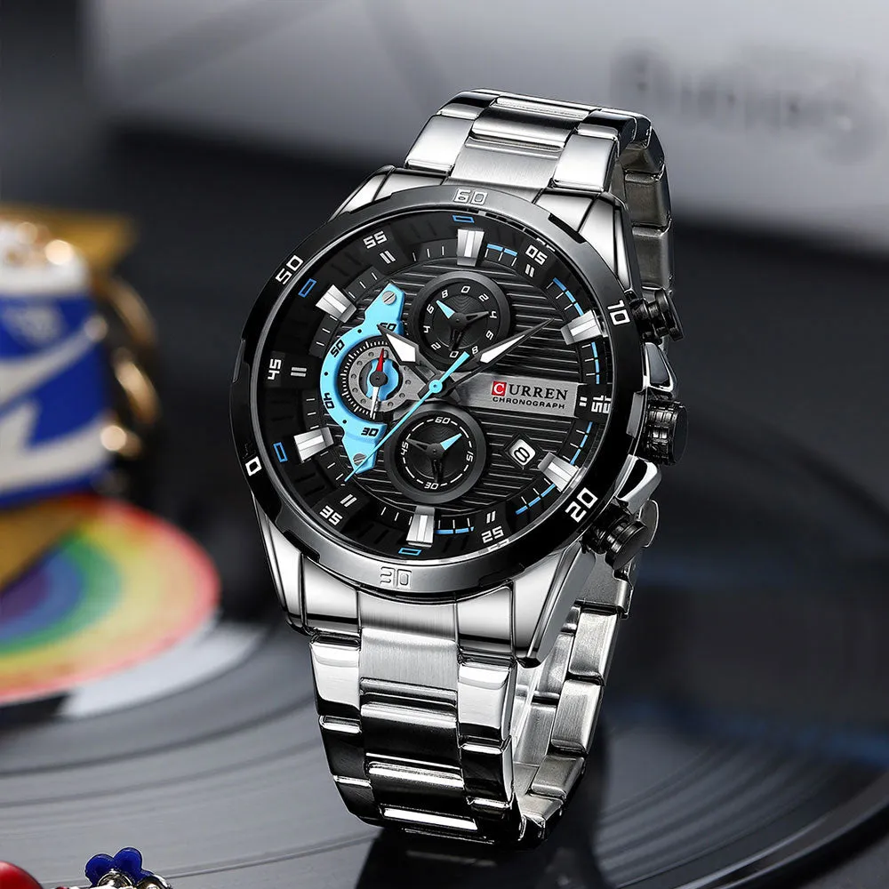 CURREN Original Brand Stainless Steel Band Wrist Watch For Men With Brand (Box & Bag)-8402