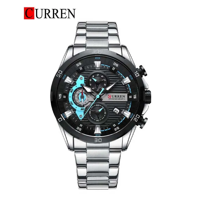 CURREN Original Brand Stainless Steel Band Wrist Watch For Men With Brand (Box & Bag)-8402