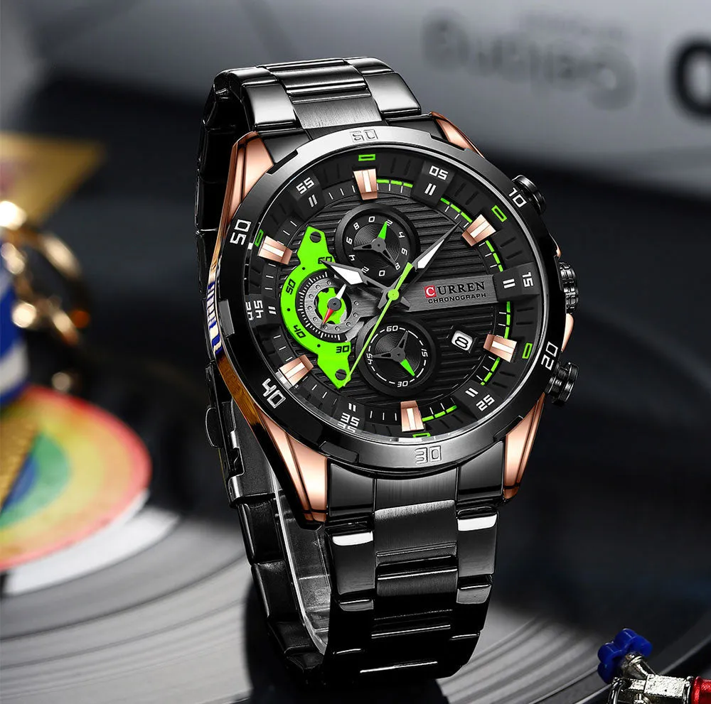 CURREN Original Brand Stainless Steel Band Wrist Watch For Men With Brand (Box & Bag)-8402