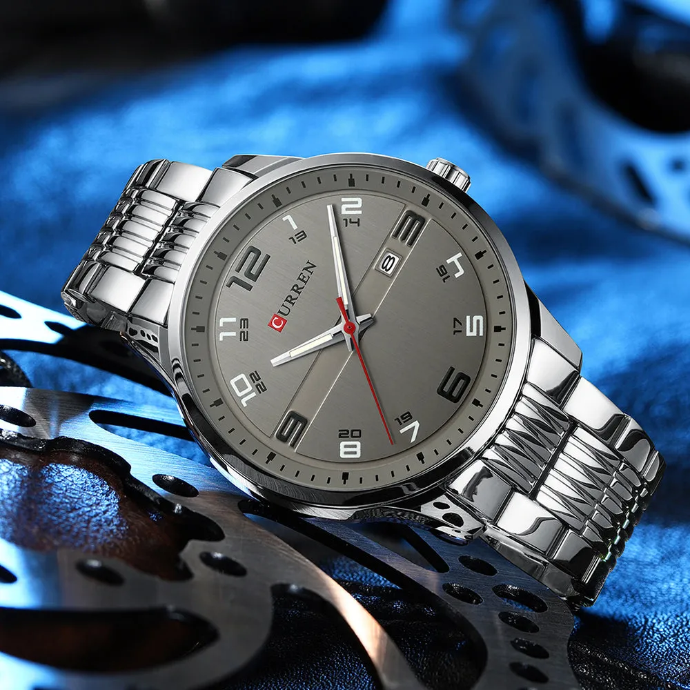 CURREN Original Brand Stainless Steel Band Wrist Watch For Men With Brand (Box & Bag)-8411
