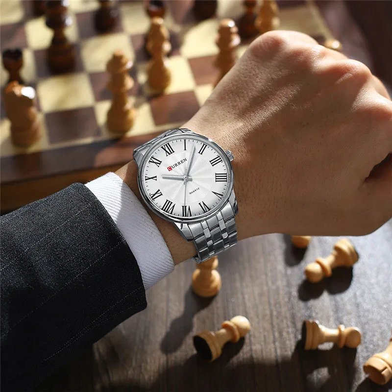 CURREN Original Brand Stainless Steel Band Wrist Watch For Men With Brand (Box & Bag)-8422