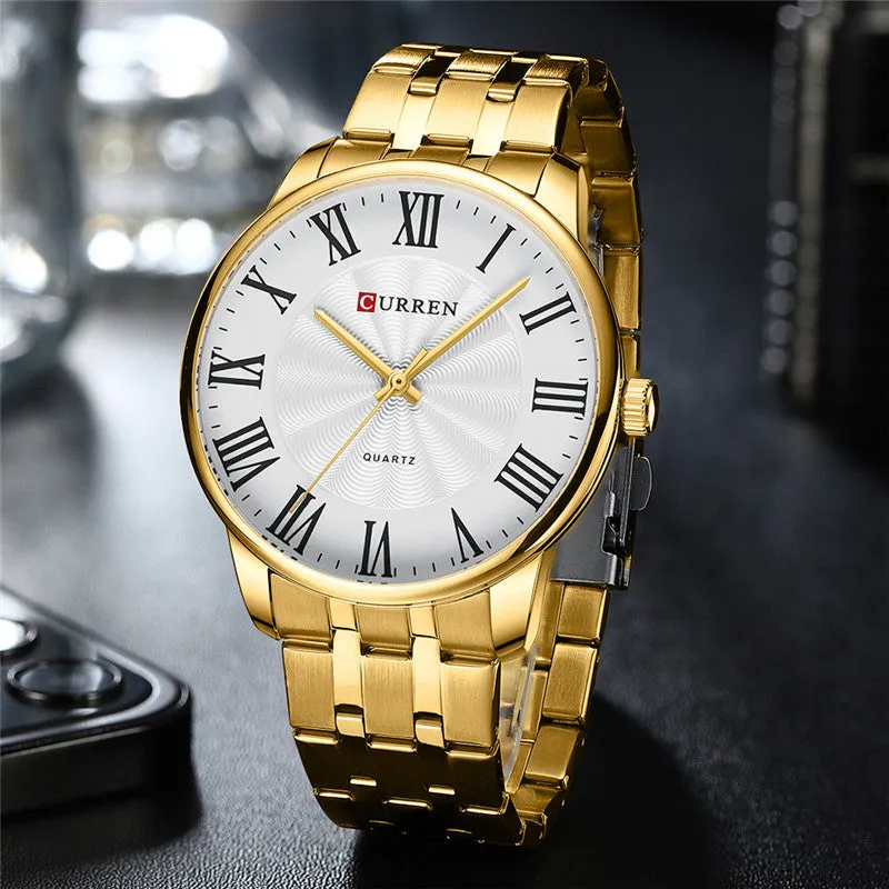CURREN Original Brand Stainless Steel Band Wrist Watch For Men With Brand (Box & Bag)-8422