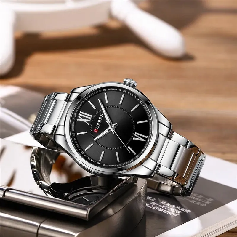 CURREN Original Brand Stainless Steel Band Wrist Watch For Men With Brand (Box & Bag)-8423