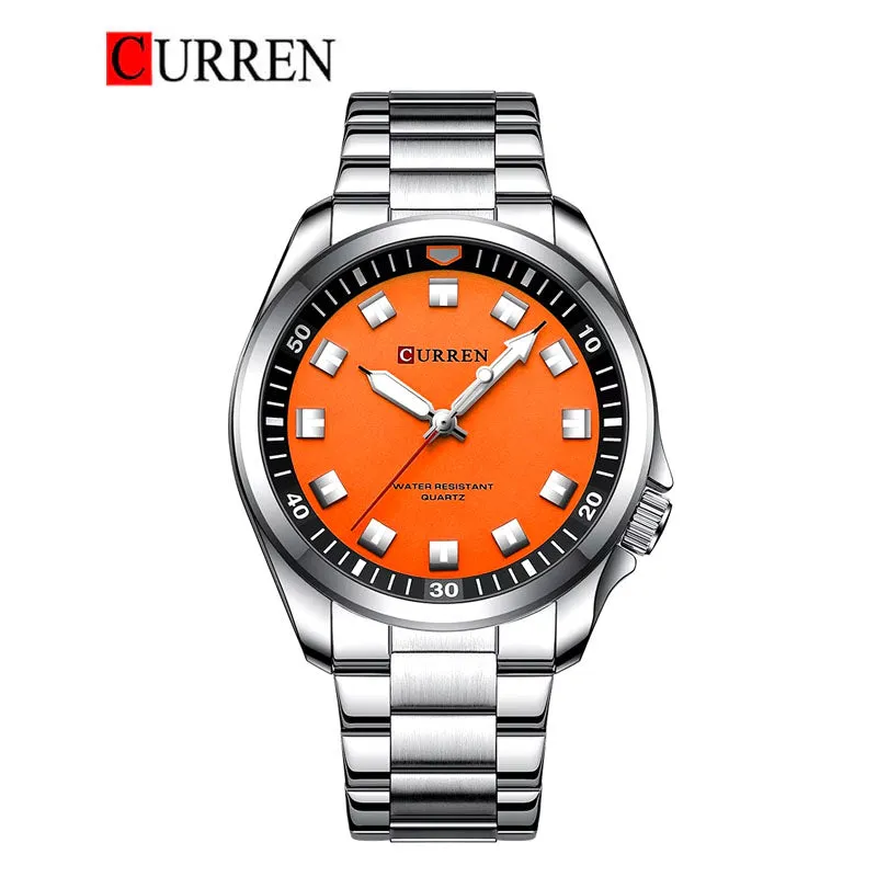 CURREN Original Brand Stainless Steel Band Wrist Watch For Men With Brand (Box & Bag)-8451
