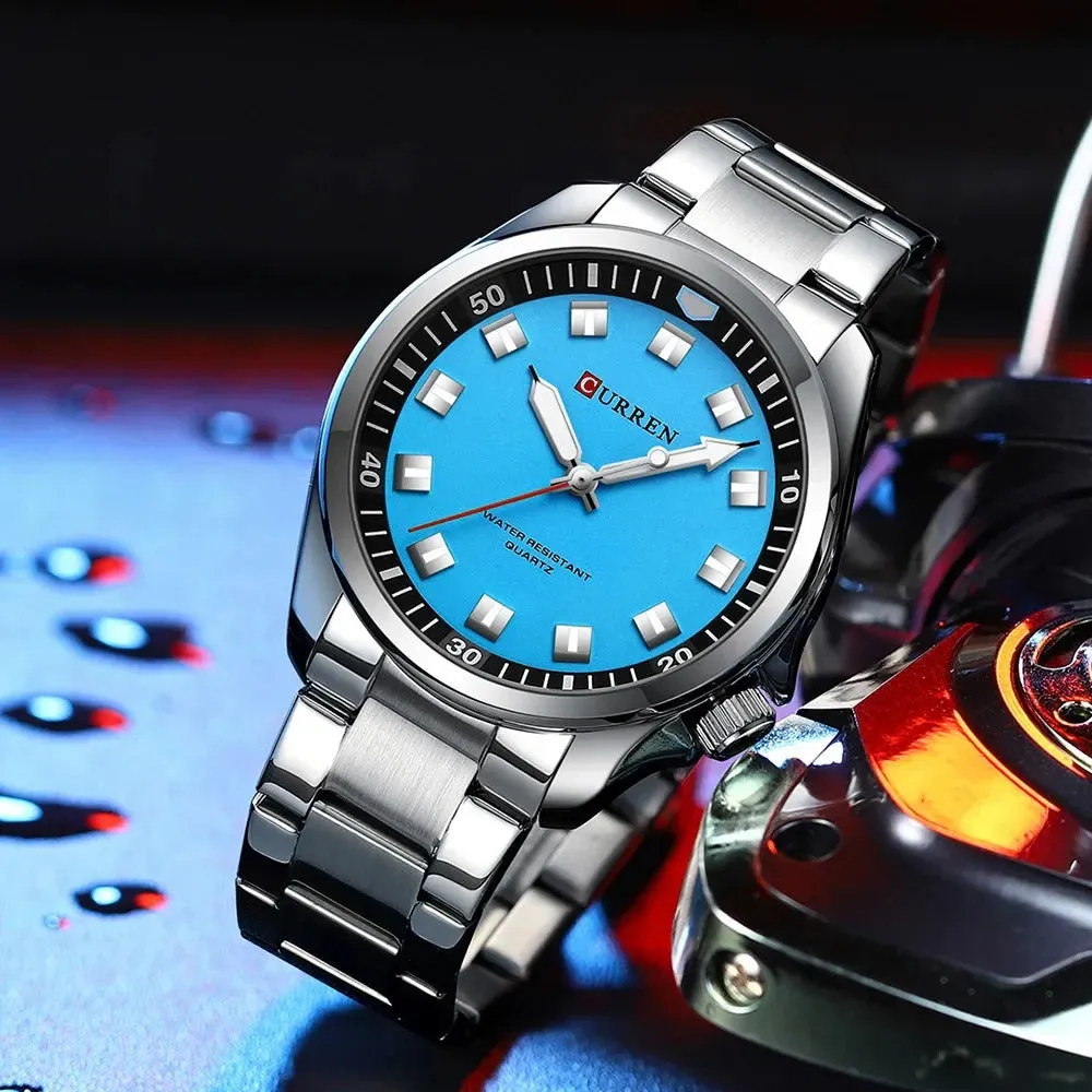 CURREN Original Brand Stainless Steel Band Wrist Watch For Men With Brand (Box & Bag)-8451