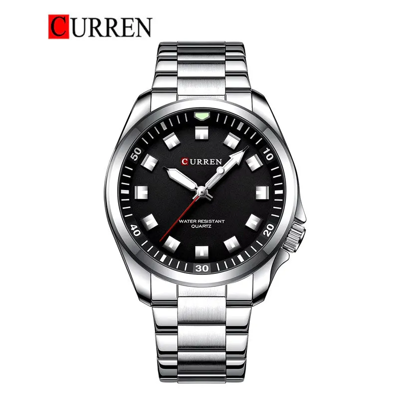 CURREN Original Brand Stainless Steel Band Wrist Watch For Men With Brand (Box & Bag)-8451