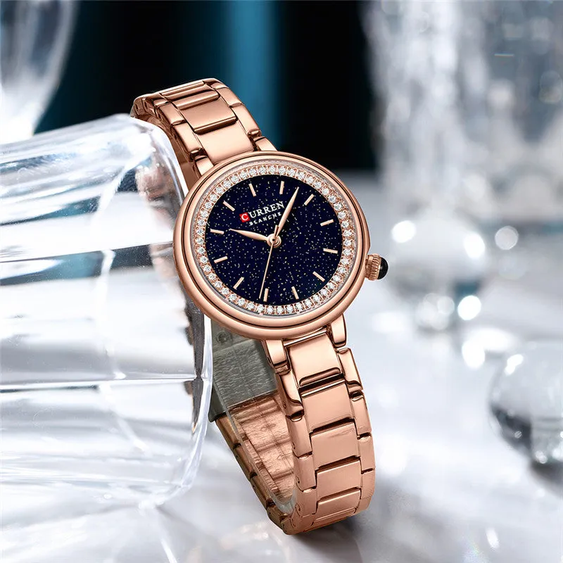 CURREN Original Brand Stainless Steel Wrist Watch For Women With Brand (Box & Bag)-9089