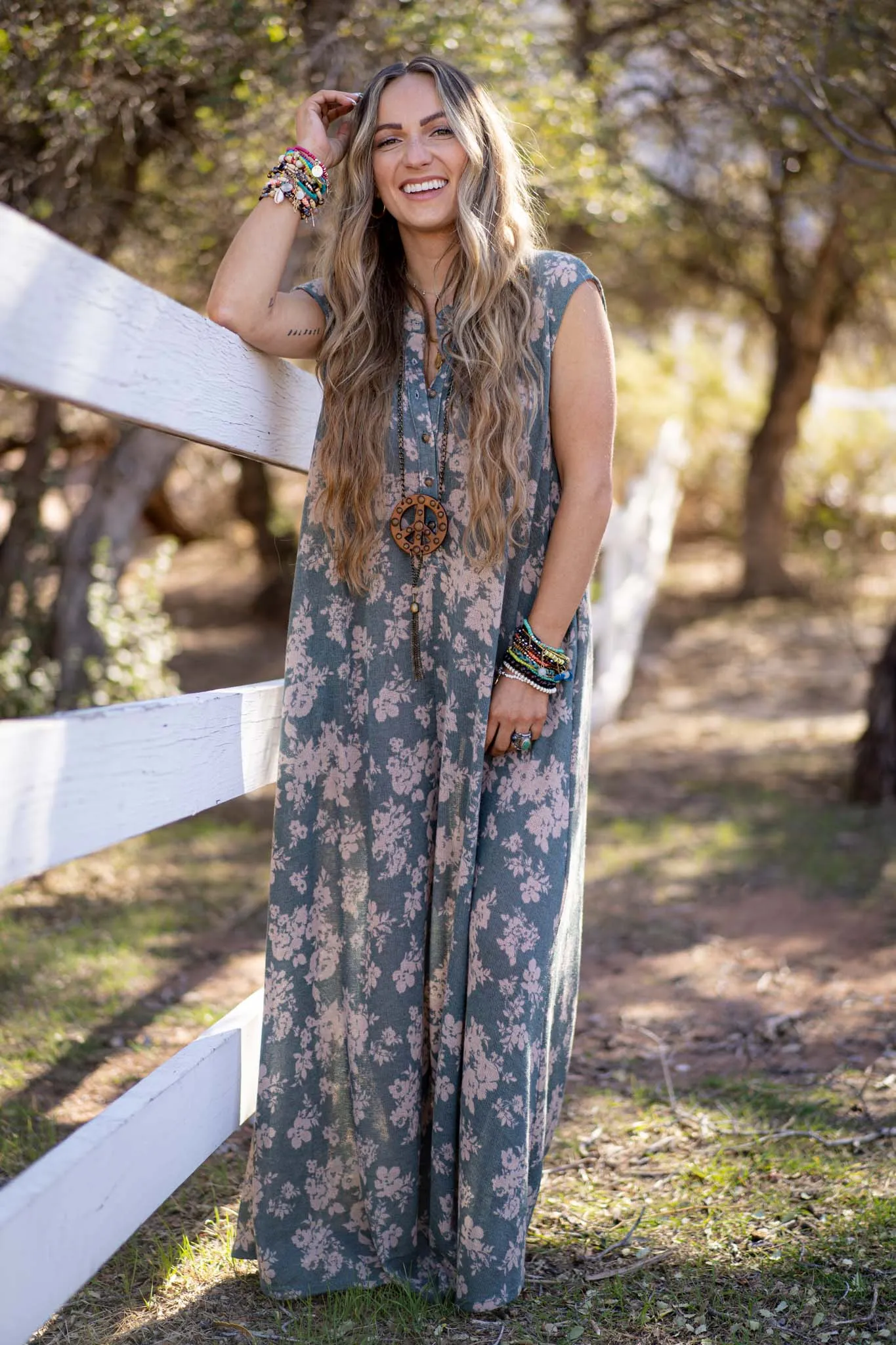 Daphne Floral Print Jumpsuit - Olive