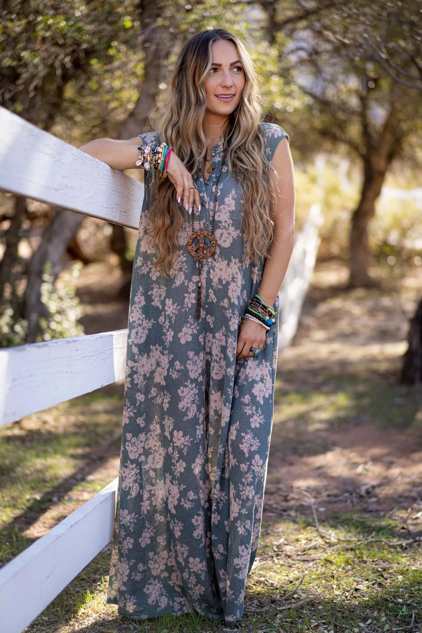 Daphne Floral Print Jumpsuit - Olive