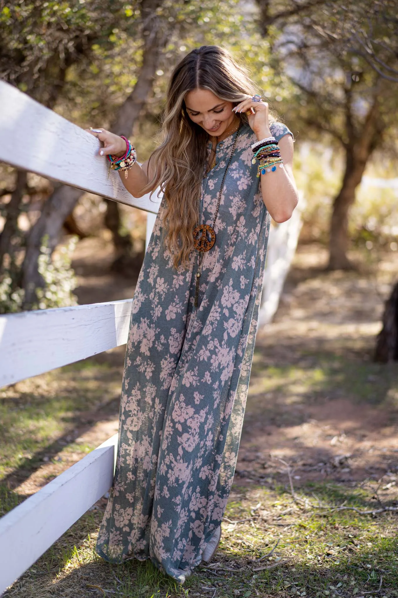 Daphne Floral Print Jumpsuit - Olive