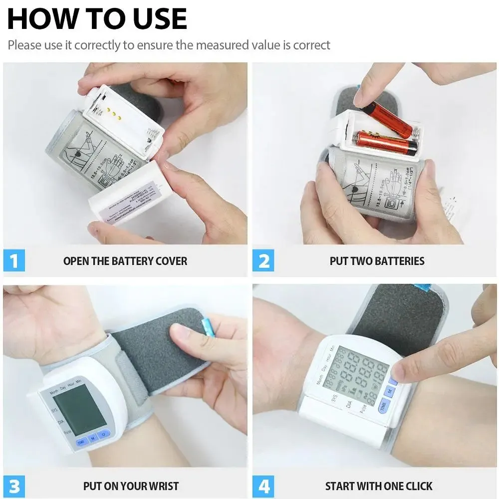 Digital Wrist Blood Pressure Monitor For Measuring Arterial Pressure-Digital Blood Pressure Monitor