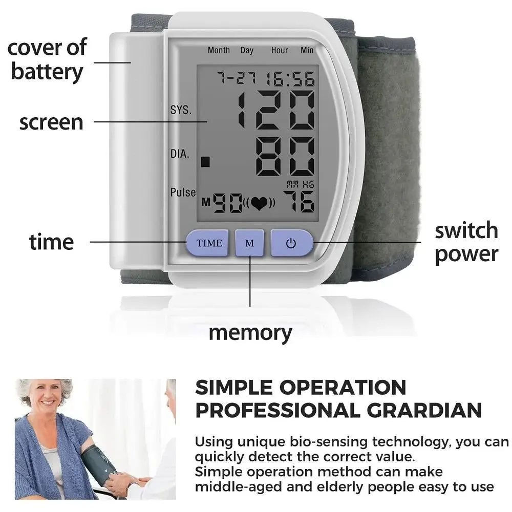 Digital Wrist Blood Pressure Monitor For Measuring Arterial Pressure-Digital Blood Pressure Monitor