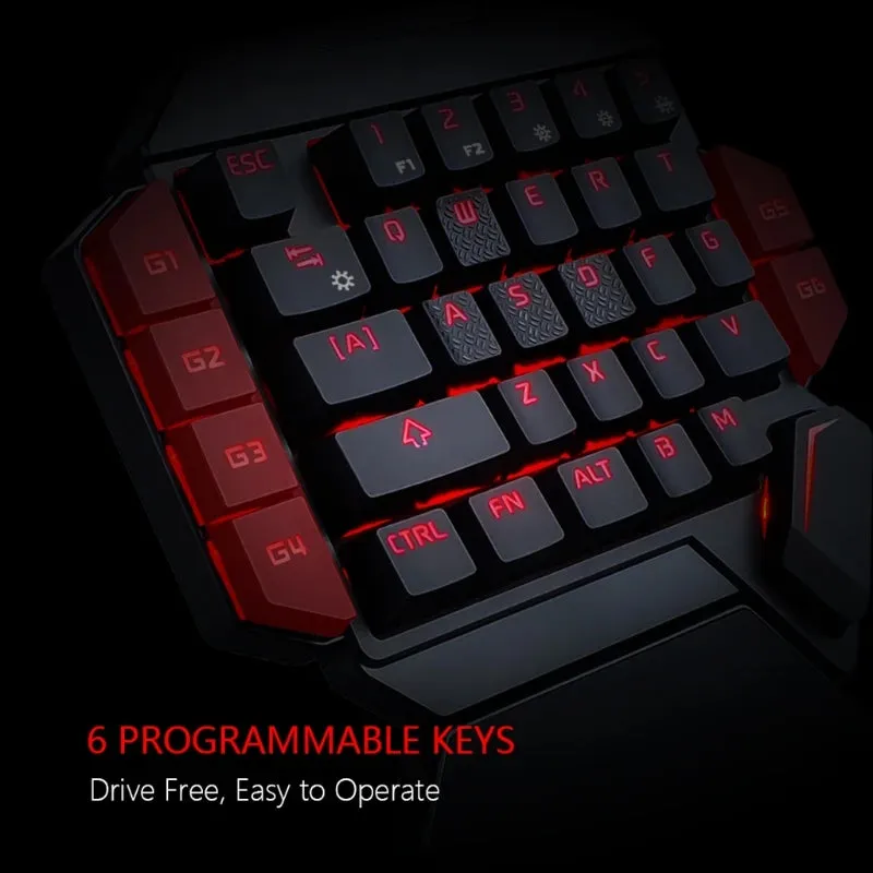 Ergonomics Gaming Keyboard Single Hand Usb Wired 35Key One Handedly RGB Backlight Mini Keyboard for Gamer Laptop Desktop PC