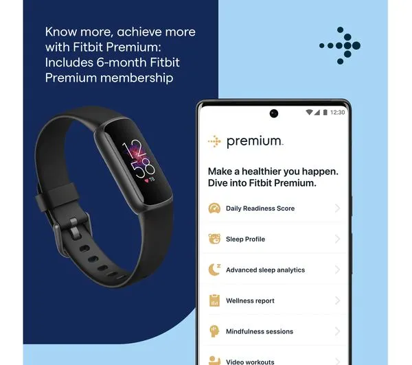 FITBIT Luxe Fitness Tracker - Black, Universal - Acceptable