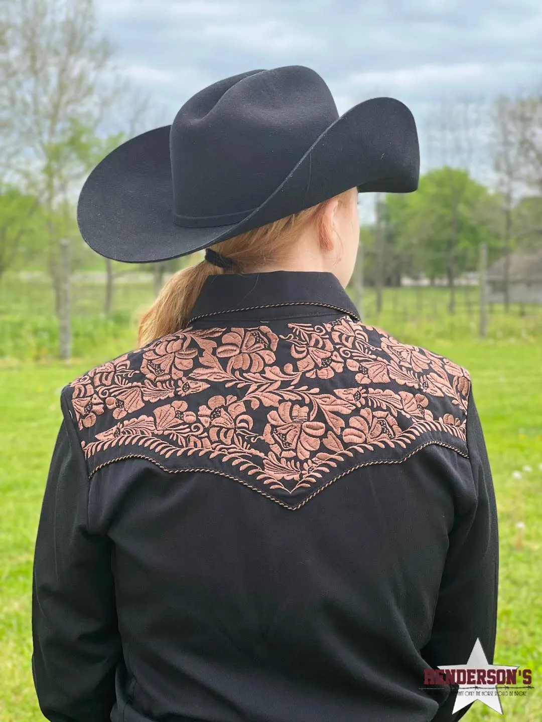 Floral Tooled Western Shirt ~ Bronze~ Only X-Large
