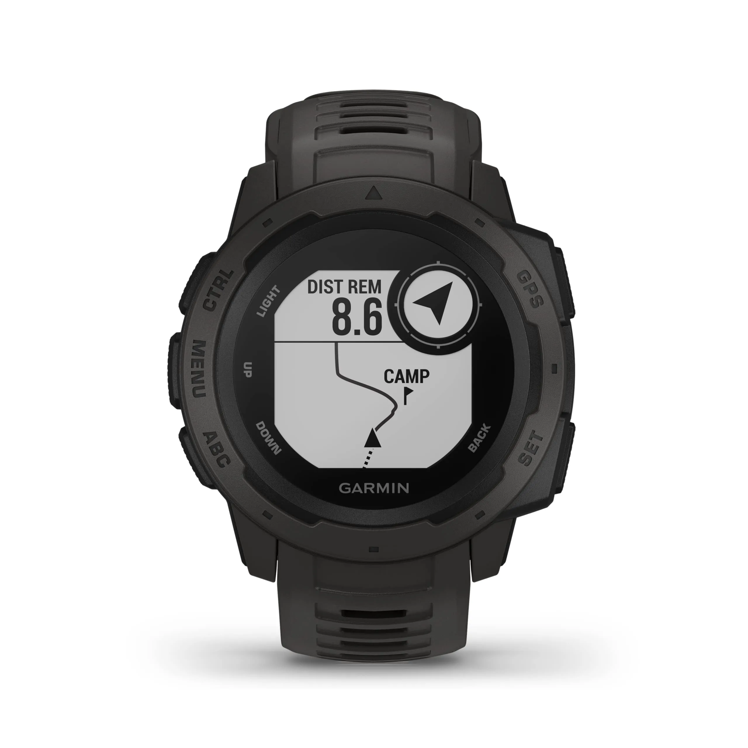 Garmin Instinct, Rugged Outdoor Watch with GPS, Features Glonass and Galileo, Heart Rate Monitoring and 3-Axis Compass, Graphite