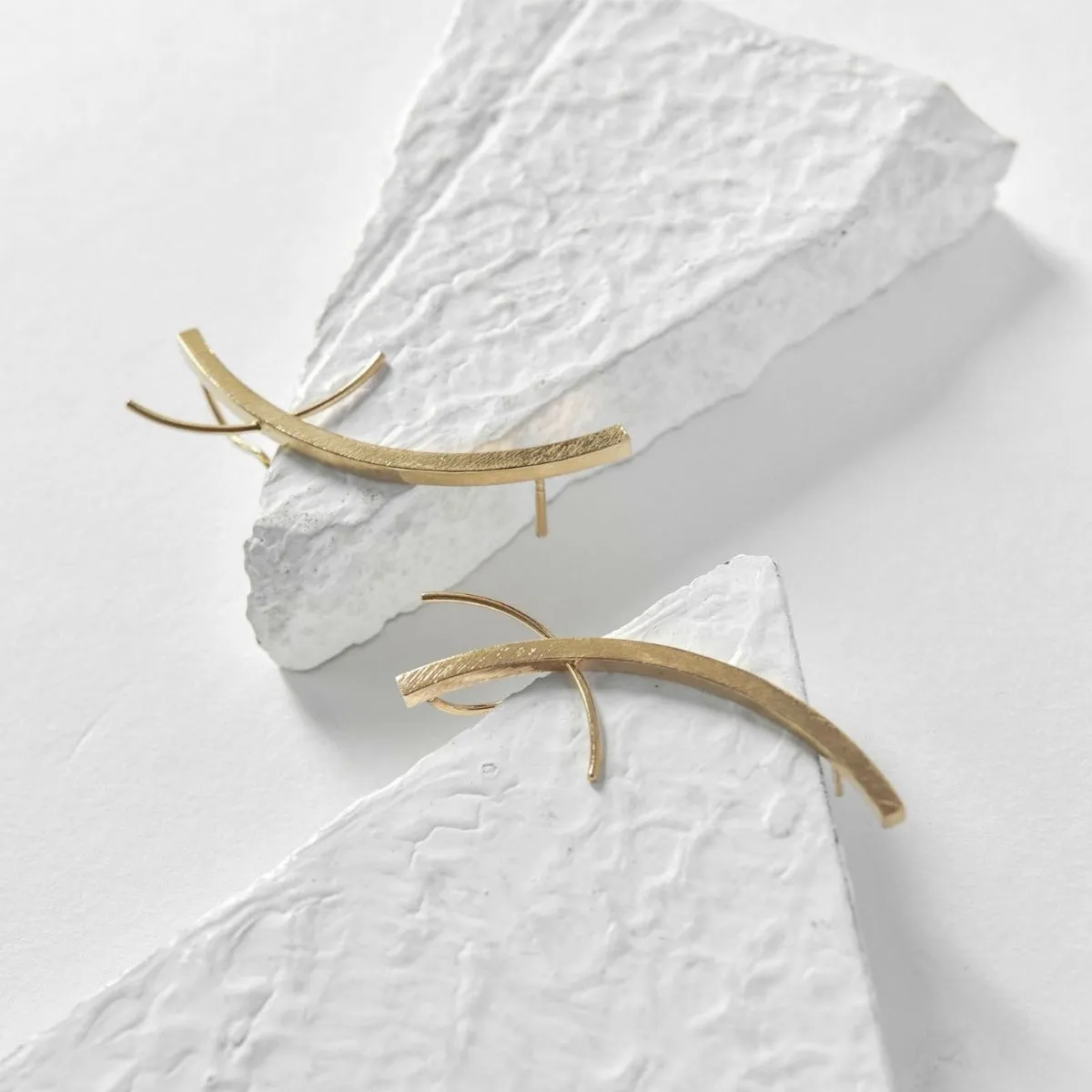 Gold Finish Brass Ear Cuff | Contemporary Design | Modern Smart Accessory