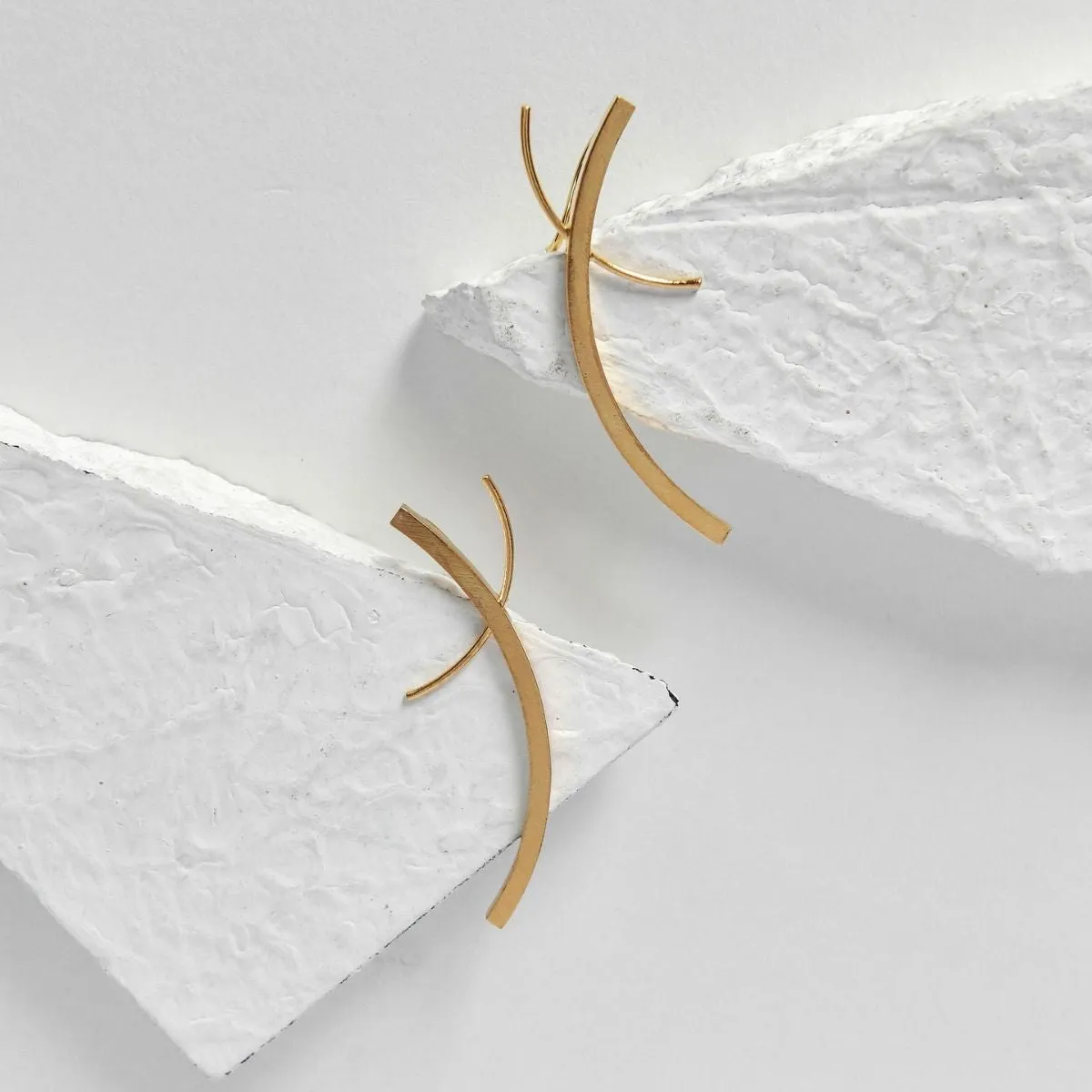 Gold Finish Brass Ear Cuff | Contemporary Design | Modern Smart Accessory