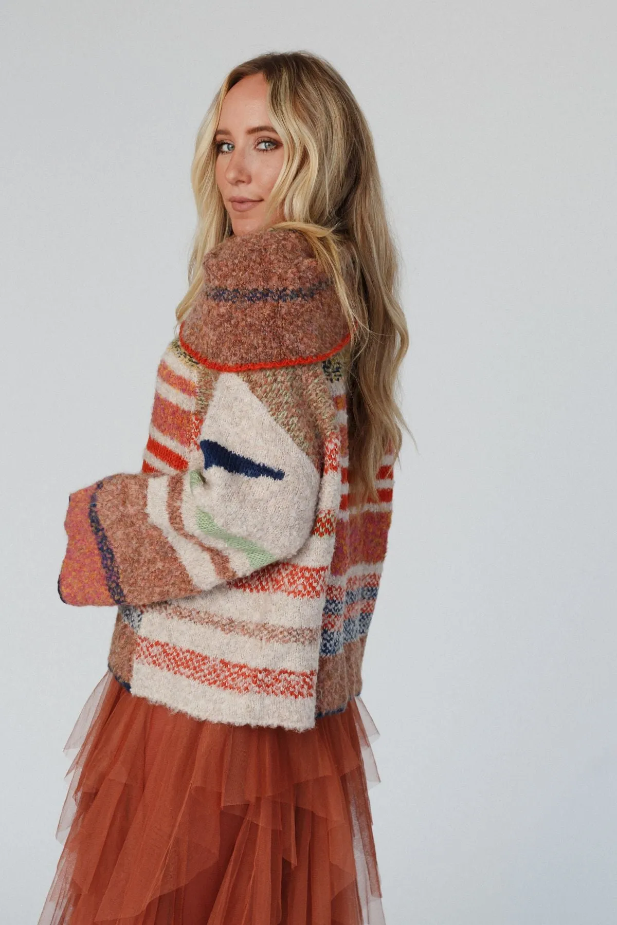 Got To Be Me Striped Sweater - Rust