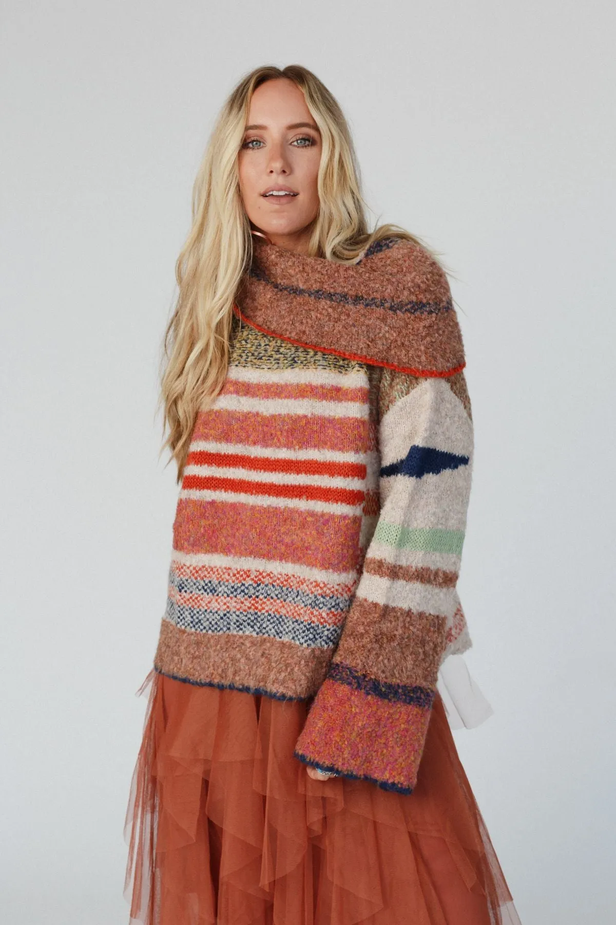 Got To Be Me Striped Sweater - Rust
