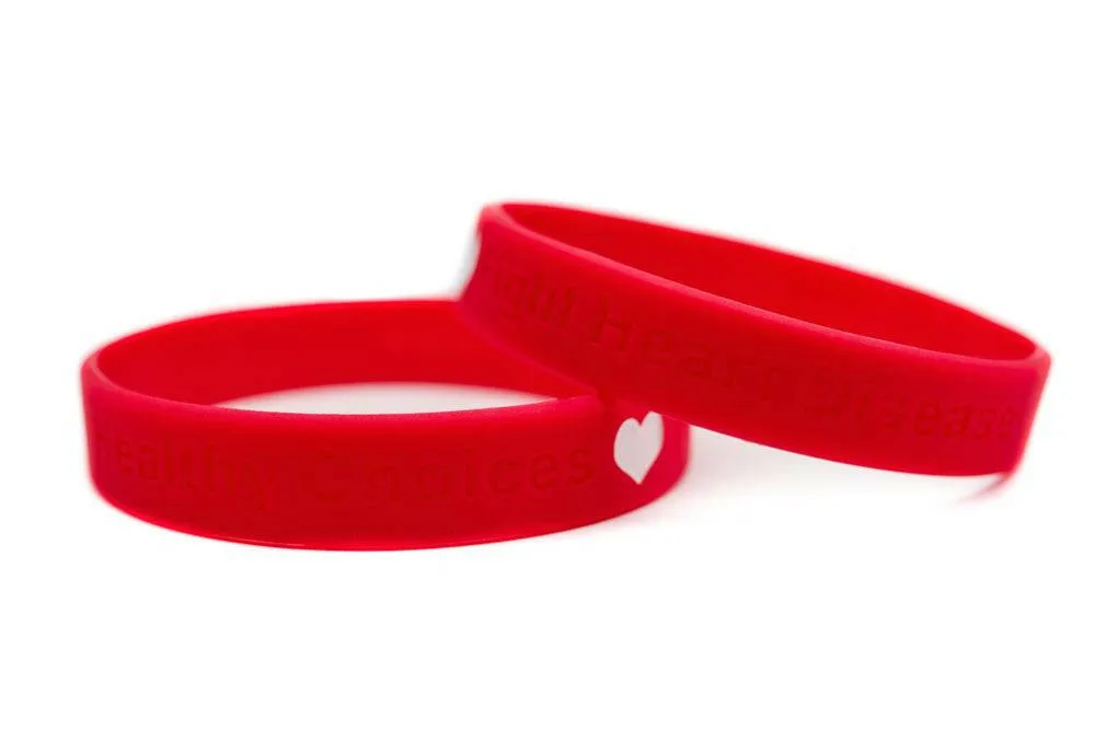 Healthy Choices - Fight Heart Disease wristband - Adult 8"