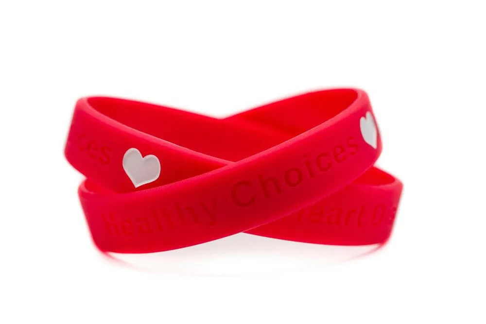 Healthy Choices - Fight Heart Disease wristband - Adult 8"