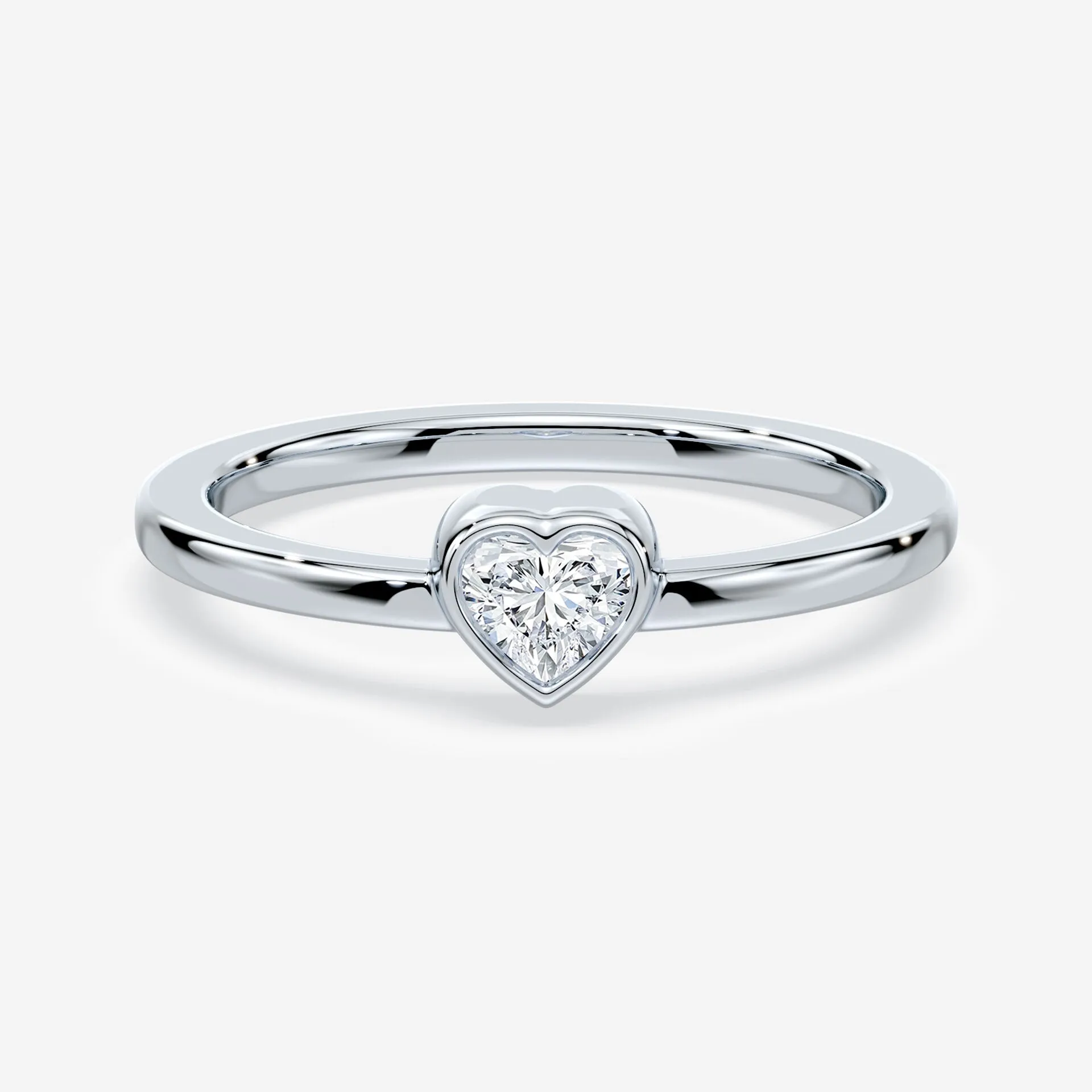 Heart Shaped Mini Bezel Ring